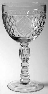Cambridge Broadmoor Water Goblet   Stem #3134, Cut #951, Cut Floral Design