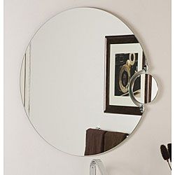 Frameless Wall Mirror With Magnifying Side Mirror