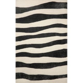 Wide Stripes Charcoal Rug (5 X 76)