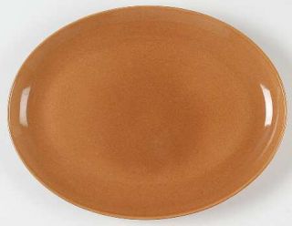 Iroquois Casual Apricot 14 Oval Serving Platter, Fine China Dinnerware   Russel
