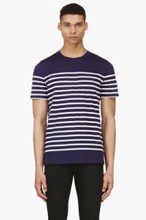 A.p.c. Navy And White Breton Stripe T_shirt