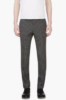 Tiger Of Sweden Black And White Wool Check Trousers