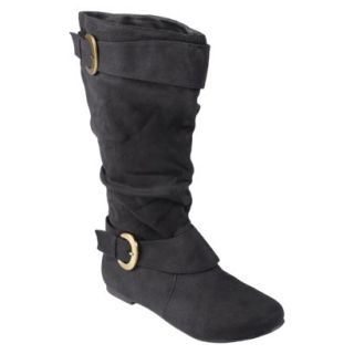 Womens Adi Designs Slouchy Faux Suede Wide Calf Boot   Black 10