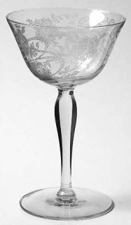 Tiffin Franciscan Etch 601 1 Champagne/Tall Sherbet   Stem #15047,Etch #601,Flor