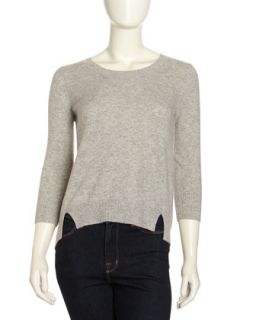 Cashmere Hi Low Sweater, Gray