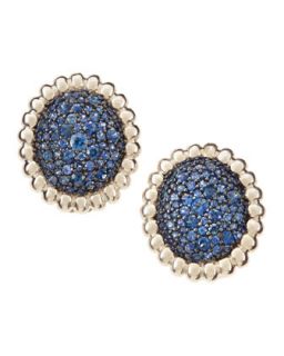 Nuage Pavï¿½ Blue Sapphire Large Button Earrings