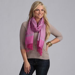 Womens Hot Pink And Silver Shawl Wrap