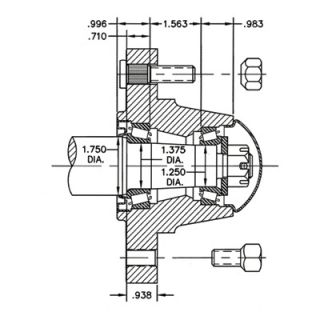 Reliable Ag Hub Assembly   6 Stud, 3500 Lb. Capacity, Fits Item# 247, Model#