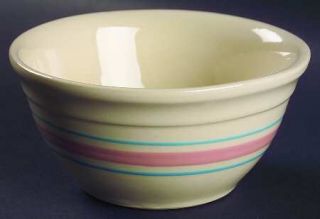 Nelson McCoy Pink & Blue Stripes 6 Mixing Bowl, Fine China Dinnerware   Pink &