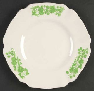 Spode Shamrock Square Luncheon Plate, Fine China Dinnerware   Green Flowers&Leav