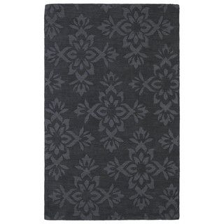 Trends Charcoal Damask Wool Rug (80 X 110)