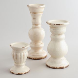 Ivory Ceramic Pillar Holders   World Market