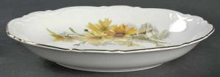 Mitterteich Susan Coupe Soup Bowl, Fine China Dinnerware   Yellow Flowers,Taupe