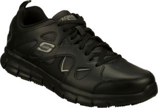 Mens Skechers Work Synergy Tal SR   Black Lace Up Shoes