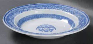 Spode Heritage Blue Rim Soup Bowl, Fine China Dinnerware   New Stone, Blue Borde