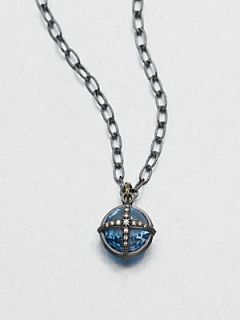 Mizuki Blue Topaz & Diamond Pendant Necklace   Blue Topaz 