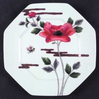 Fitz & Floyd Fleur Et Nuages Dinner Plate, Fine China Dinnerware   Rust Flower,G