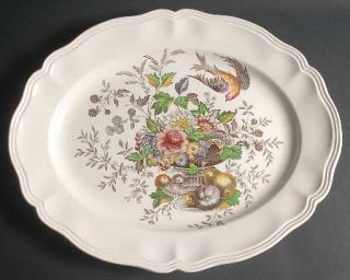 Royal Doulton Hampshire 17 Oval Serving Platter, Fine China Dinnerware   Flower