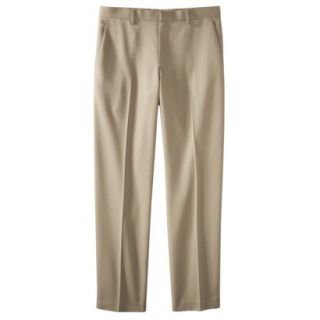 Mens Tailored Fit Herringbone Microfiber Pants   Khaki 36x34