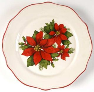 Better Homes and Gardens Poinsettia Salad Plate, Fine China Dinnerware   Red Poi