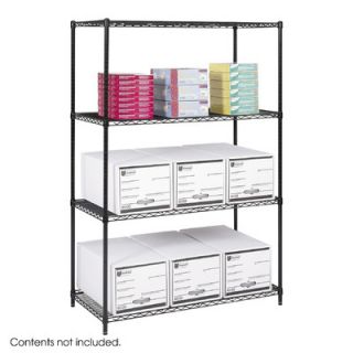 Safco Products Industrial Wire Starter Unit with 4 Shelves 5294 Color Black