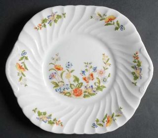 John Aynsley Cottage Garden  Square Handled Cake Plate, Fine China Dinnerware  