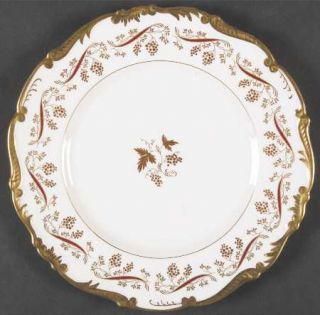 Coalport Oporto Dinner Plate, Fine China Dinnerware   Gold/Maroon Grapes & Scrol