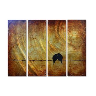 Brittney Hallowell Sing Me Awake Metal Wall Decor 4 panel Set (LargeSubject ContemporaryMedium MetalOuter dimensions 23.5 inches high x 35 inches wide x 1 inches deep )