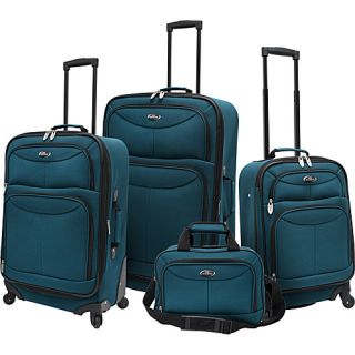 4 Piece Exp Spinner Luggage Set Teal   U.S. Traveler Luggage Sets