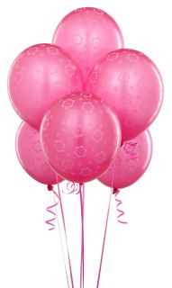 Magenta with Pink Flowers Balloons