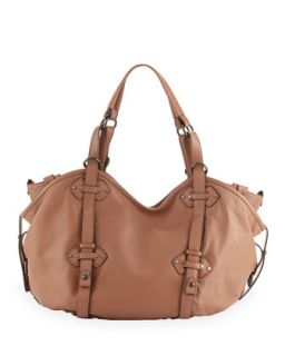 Kyle Leather Strappy Satchel, Earth