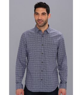 7 For All Mankind Multi Check Shirt Mens Long Sleeve Button Up (Navy)