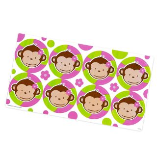 Pink Mod Monkey Large Lollipop Sticker Sheet
