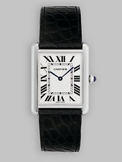 Cartier Tank Solo Stainless Steel Watch on Leather Strap, Large   No Color