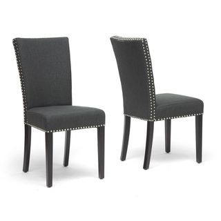 Harrowgate Dark Gray Linen Modern Dining Chair (set Of 2)