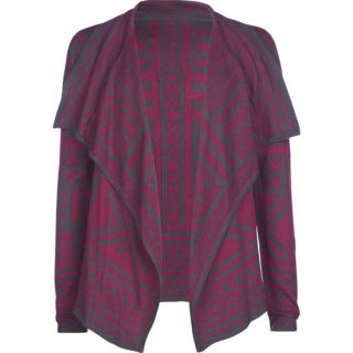 Ethnic Pattern Girls Wrap Sweater Burgundy In Sizes Medium, Small, X 