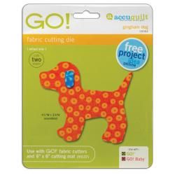 Accuquilt Go Fabric Gingham Dog shaped Cutting Die (pack Of Two)