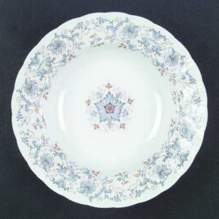 Paragon Tuscany Large Rim Soup Bowl, Fine China Dinnerware   Blue Design On Whit