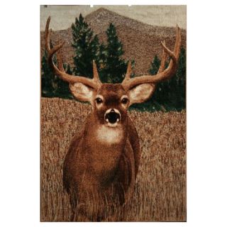 Monster Buck Printed Area Rug (53 X 73) (NylonContains latexConstruction Method Machine madePile Height 0.19 inchStyle CountryPrimary color BrownSecondary colors Green, beigePattern AnimalTip We recommend the use of a non skid pad to keep the rug i