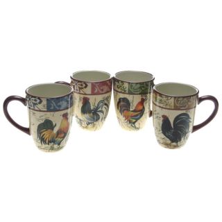 Certified International Lille Rooster 20 oz Mugs (set Of 4)