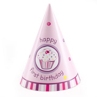 Girls Lil Cupcake 1st Birthday Cone Hats