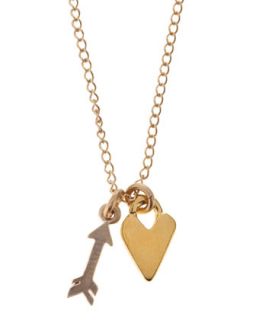 Love Heart Charm Necklace, Gold