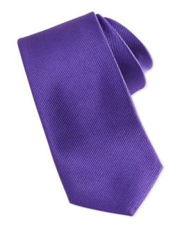Solid Bias Ribbed Silk Tie, Purple