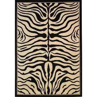 Ivory Zebra Animal Print Rug 710 X 910 (polypropylenePile Height .4 inchesStyle ContemporaryPrimary color IVORYSecondary colors BlackPattern AnimalTip We recommend the use of a non skid pad to keep the rug in place on smooth surfaces.All rug sizes a