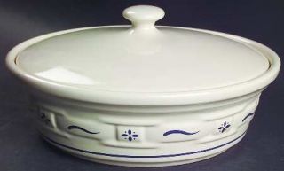 Longaberger Woven Traditions Classic Blue 1 Qt Round Covered Casserole, Fine Chi