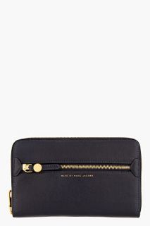 Marc By Marc Jacobs Deep Navy Globetrotter Zip Around Travel Wallet