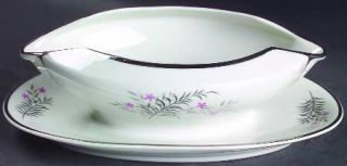 Royal Jackson Jeannine Gravy Boat with Attached Underplate, Fine China Dinnerwar