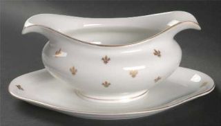 Baronet Suzette Gravy Boat with Attached Underplate, Fine China Dinnerware   Gol