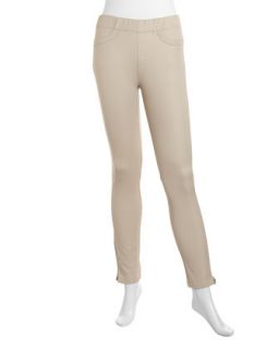 Zip Cuff Pull On Pants, Taupe