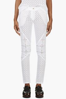 Roseanna White Sheer Broderie Anglaise Lace Trousers